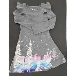 Disney Jumping Bean Limited Edition Frozen Elsa Anna Olaf Long Sleeve Dress Sz 4